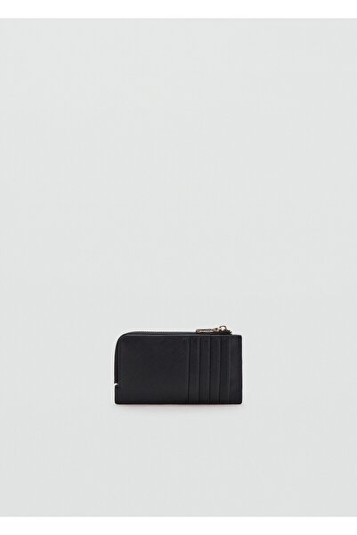 MANGO Woman Saffiano görünümlü fermuarlı kartlık