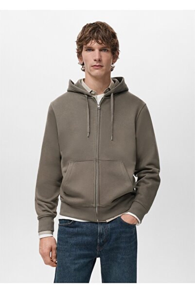 MANGO Man Fermuarlı kapüşonlu sweatshirt