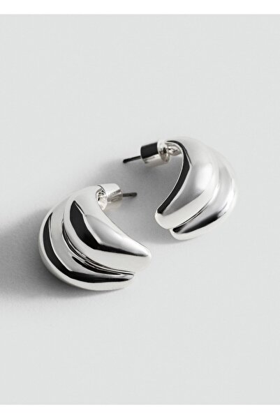 MANGO Woman Kabartmalı yarım halka küpe