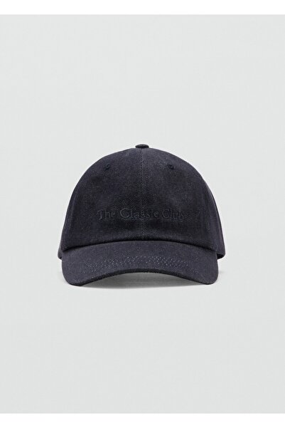 MANGO Woman Nakışlı mesajlı pamuklu kep