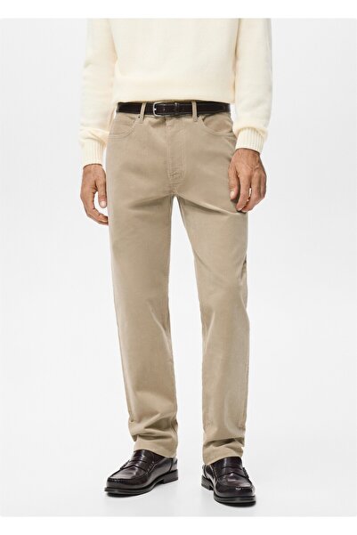 MANGO Man Regular kesim fitilli kadife pantolon