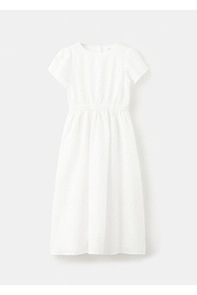 MANGO Kids İşlemeli midi boy elbise