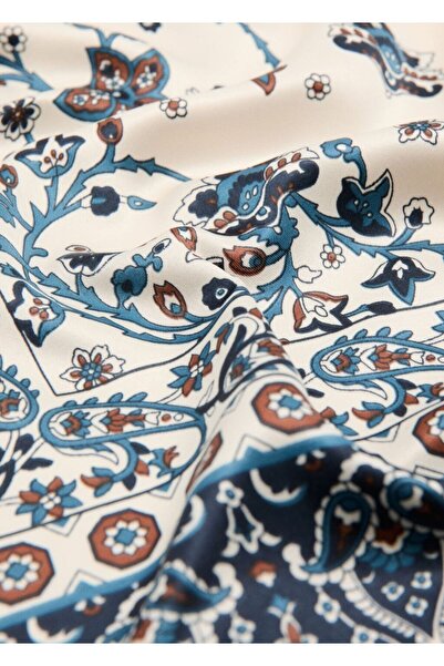 MANGO Woman Şal desenli saten fular