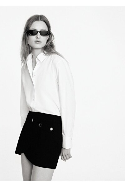 MANGO Woman Kemerli düğmeli etek