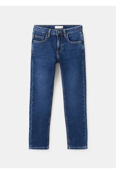 MANGO Kids Orta bel slim jean pantolon