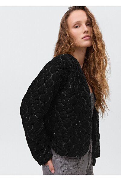 Mango Teen Boncuklu kadife ceket