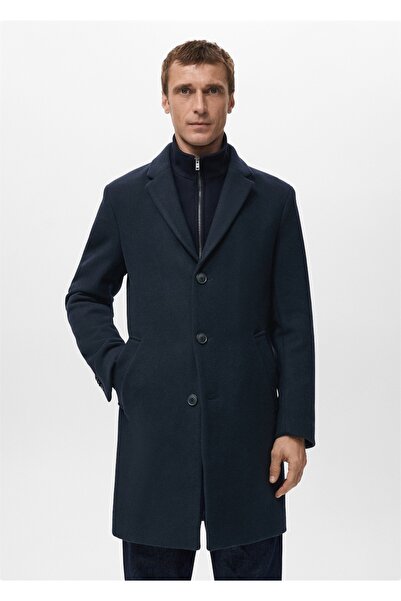 MANGO Man İç yakası çıkarılabilir yün palto