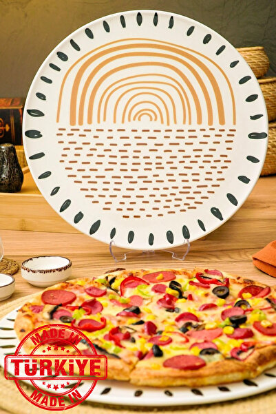 Heda Porselen ياكاموز، طقم من قطعتين من أطباق البيتزا والتقديم المصنوعة من ال...