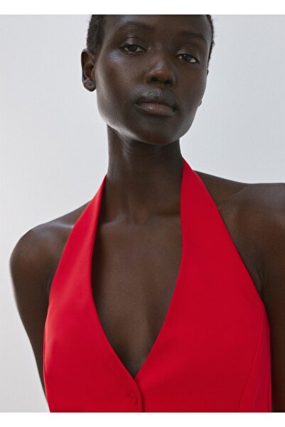 MANGO Woman Halter yaka peplum bluz