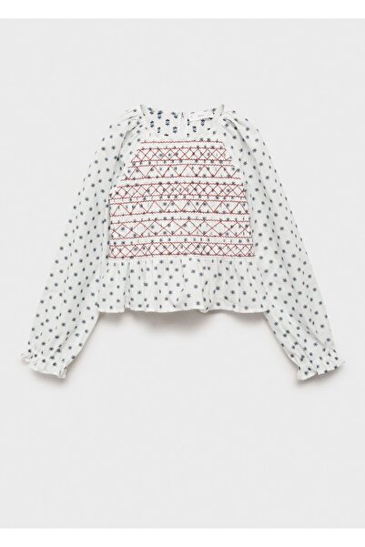 MANGO Kids İşlemeli desenli bluz