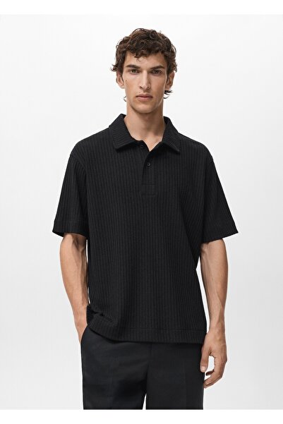 MANGO Man Tricou polo din tricot texturat