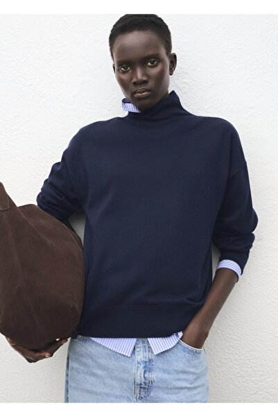 MANGO Woman Drapeli balıkçı yaka jarse