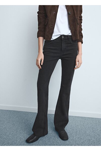 MANGO Woman Fiona orta belli flare jean pantolon