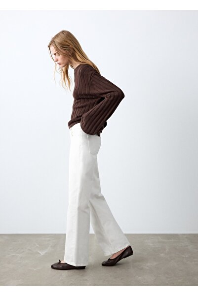 Mango Teen Düz kesim bağ detaylı jean