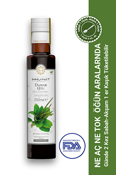 İmmu-Nat Damar Otu Bitkisel Sıvı Ekstraktı 250ml - Takviye Edici Gıda