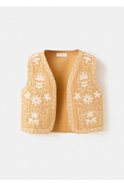 MANGO Kids Çiçek işlemeli yelek