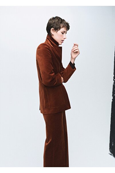 MANGO Woman Cepli kadife blazer ceket