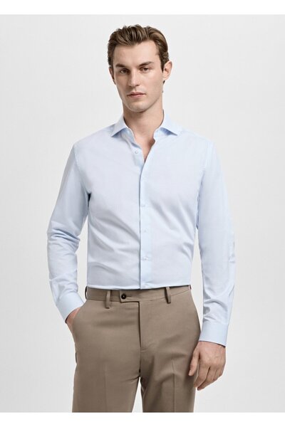 MANGO Man Slim fit ince çizgili gömlek
