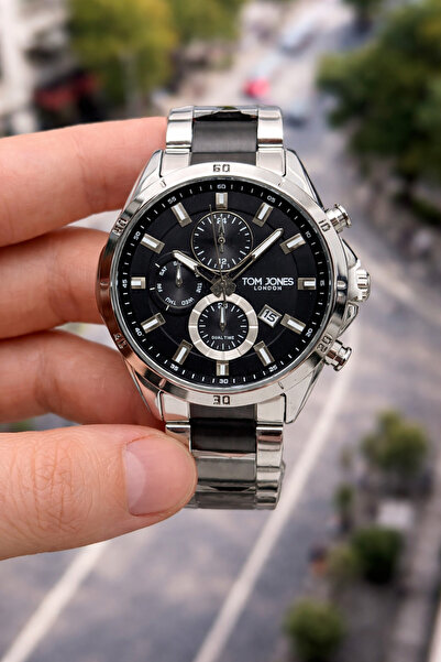 Tom Jones Orijinal Çelik Erkek Kol Saat Ve Bileklik Hediyeli