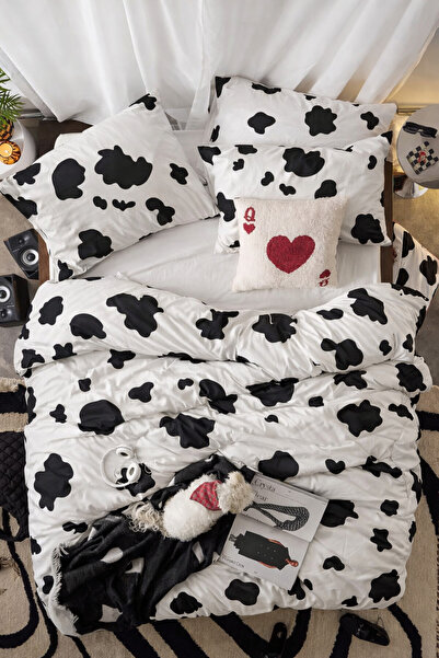 İQON Double Duvet Cover Set Dalmatian White Setçi̇ft