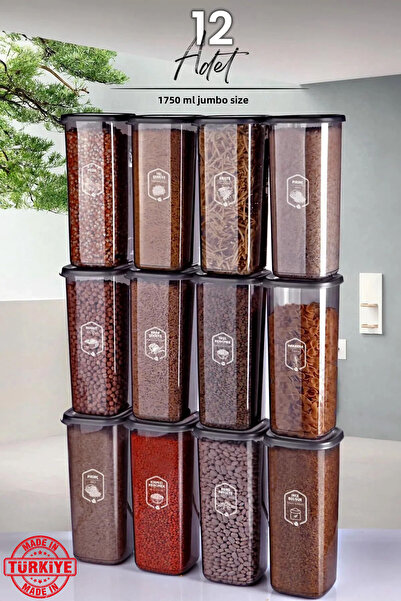 Kitchen Life مجموعة من 12 حاوية تخزين طعام مربعة كبيرة الحجم مع ملصقات سعة 17...