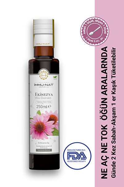 İmmu-Nat Ekinezya Bitkisel Sıvı Ekstraktı 250ml - Takviye Edici Gıda