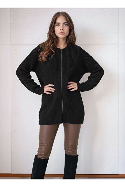 MAMAYAGA Jachetă lungă cu mânecă lungă, cu fermoar, pentru femei, potrivită p...