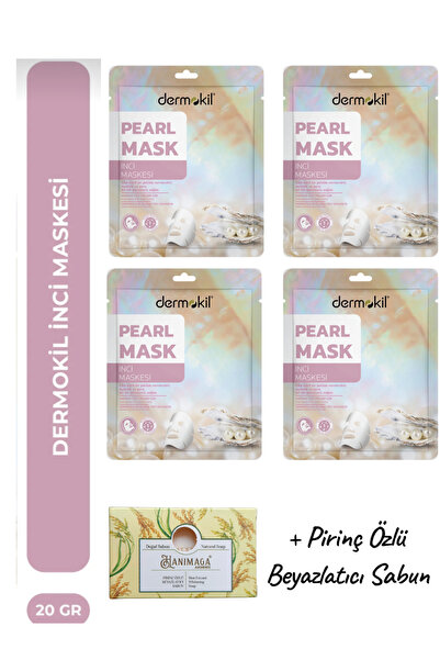 KMS HOME Dermokil İnci Kağıt Maske - Nemlrndirici ve Aydınlatıcı 20*4 Adet + ...