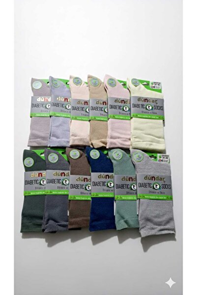 Dündar PLUS UNİSEX BAMBU DİYABETİK ÇORAP; 4 MEVSİM;DİKİŞSİZ/KOKULU; ASORTİ 12...