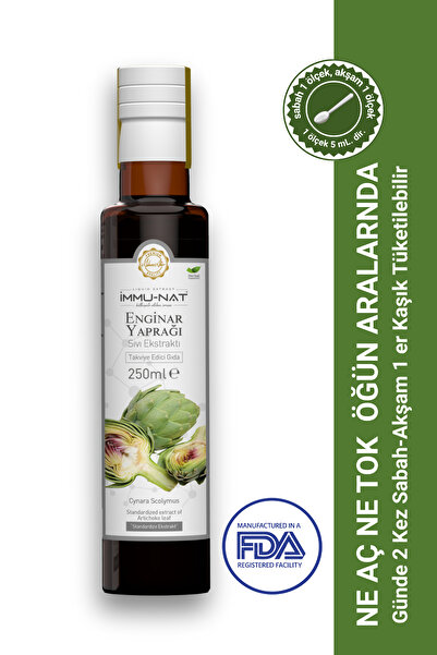 İmmu-Nat Enginar Yaprağı Bitkisel Sıvı Ekstraktı 250ml - Takviye Edici Gıda