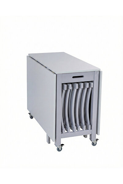 wline MASA PLIANTA CU 6 SCAUNE GRI