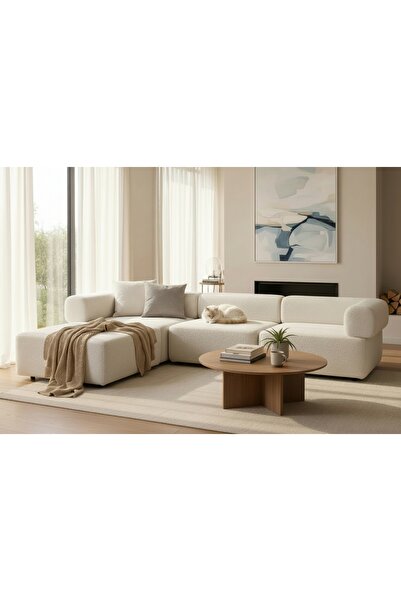 Vivense ALBA BUKLE MODÜLER KÖŞE KOLTUK, BEYAZ