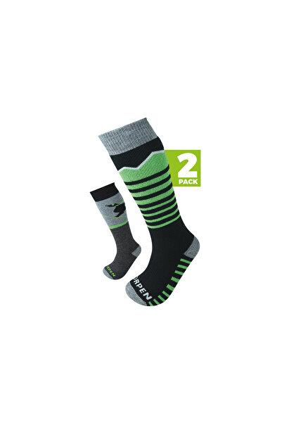 Lorpen Kids Ski Socks S2Kne Merino 2 Pack Eco Green