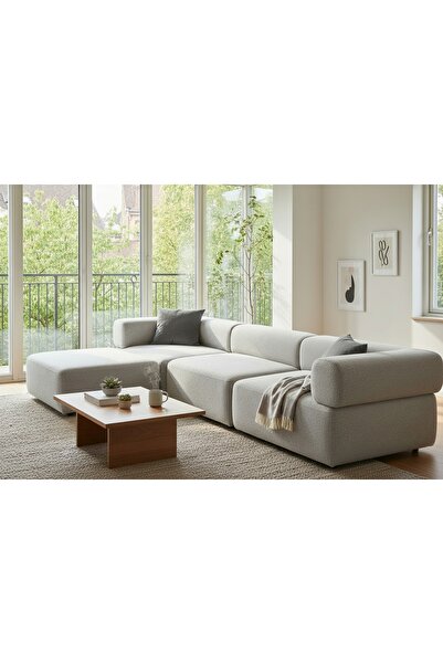 Vivense ALBA BUKLE MODÜLER KÖŞE KOLTUK, GRİ