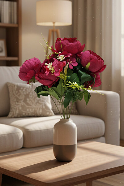 adresiburasi باقة ورد الفاوانيا المكونة من 10 فروع من الزهور الاصطناعية، باقة...