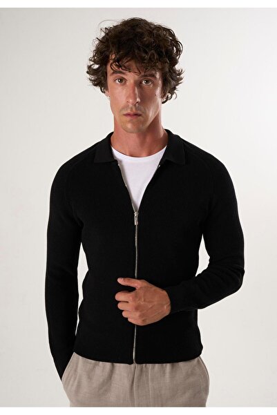 Felix Hardy كارديجان تريكو بسحاب كامل - أسود
