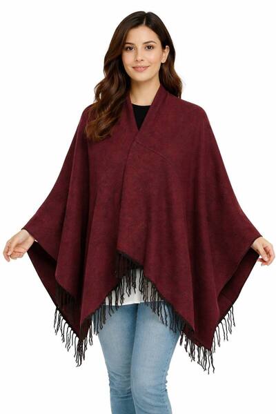 ALDAİR Poncho de iarnă pentru femei, cu două fețe, umăr 140x140