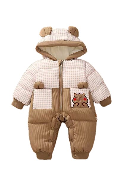 melisam.msg Kız Erkek Çocuk İçi Polar Kalın Sevimli Ayıcık Tulum Mont