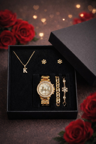Arzu Butik Kişiye özel kadın kol saati, saat bileklik kolye küpe seti ( K ) h...