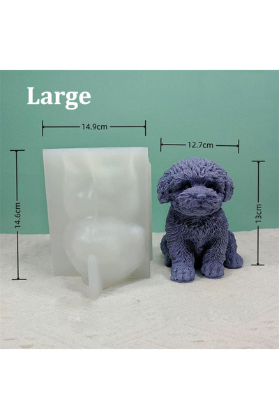 Choice قالب كبير على شكل كلب تيدي، قالب شمعة، حيوان أليف لطيف، جرو، مصنوع يدو...