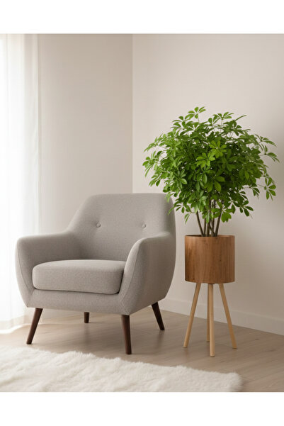 BLACK PEARL Ahşap ayaklı saksı sepet ahşap desen kaplama