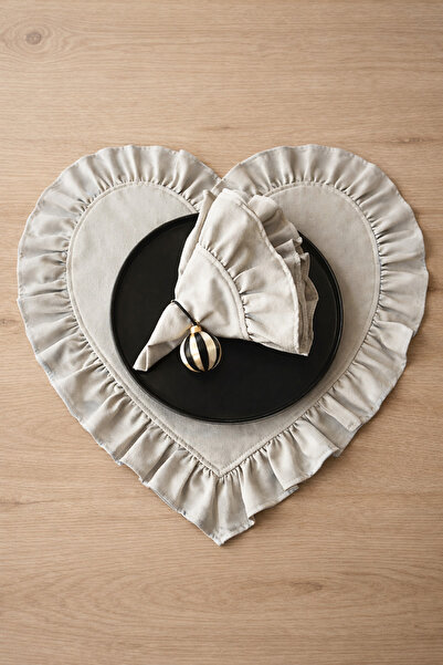 KaiHome Moonlit Dak Лляний сірий серцеподібний лляний піднос / американський ...