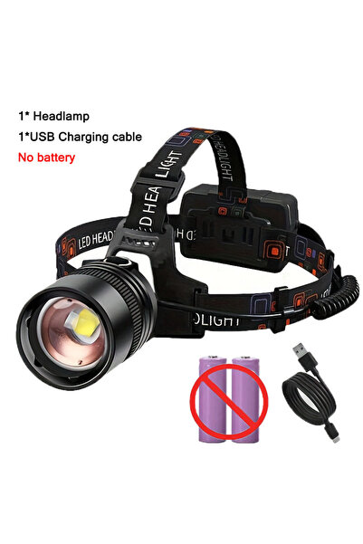 Choice مصباح رأس LED قوي بدون بطارية، مصنوع من سبائك الألومنيوم، فائق السطوع ...