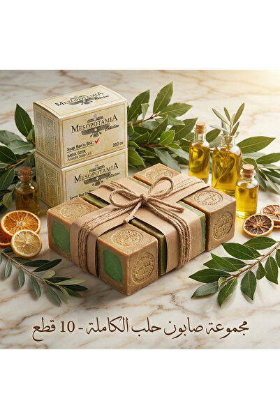 Anatolia Soap Mesopotamia 100% Olive Oil Aleppo Soap Eco Pack of 10 (10X200G)...