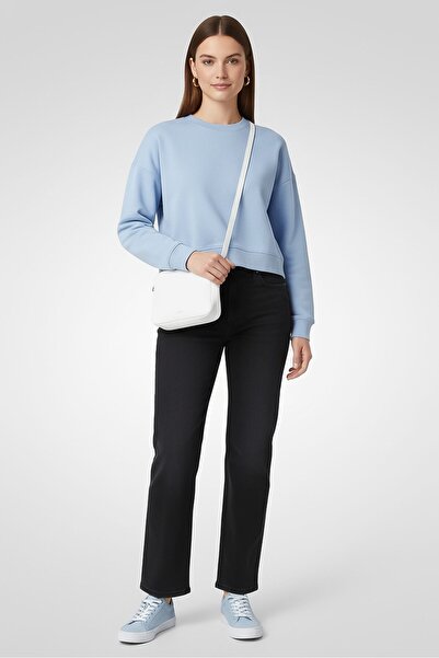 Karl Lagerfeld بنطلون جينز نسائي بقصة عادية وخصر متوسط ​​الارتفاع بدون مطاط، ...