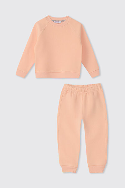 Panço Bebek / Çocuk Unisex Somon 2'li Alt Üst Takım