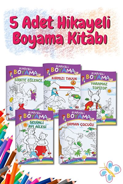 Tandem Yayınları Hikayeli Boyama Set 5 Kitap
