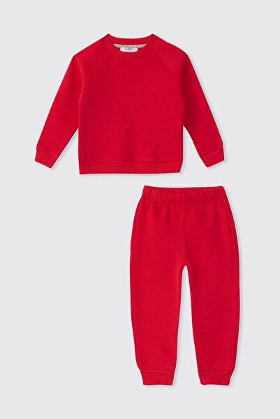 Panço Bebek / Çocuk Unisex Kırmızı 2'li Alt Üst Takım