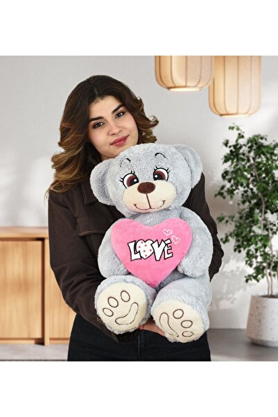 Pababo Love Kalpli Naciye Peluş Ayıcık – Büyük Boy Sarılmalık Hediyelik Oyuncak