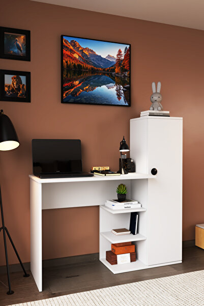 AWOX Matilda Dolaplı Dekoratif Çalışma Masası Fonksiyonel Çalışma Masası